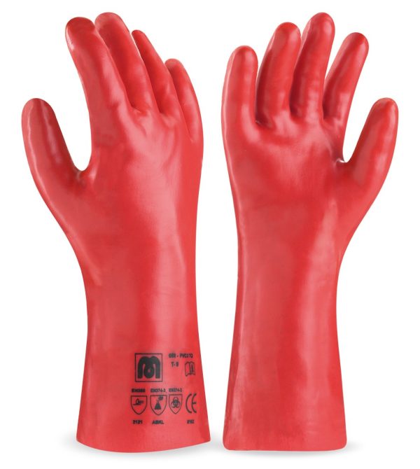 GUANTE PVC ROJO ESTANCO DE 27 CMS